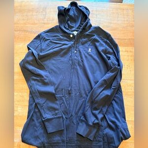 Psycho Bunny ~Mens M~ Lightweight Cotton Hoodie~3 Button Placket Pullover Rugby